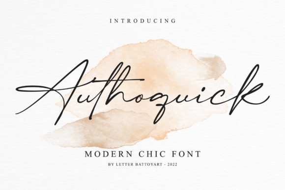 Authoquick: The Modern Script Typeface for Editorial Design