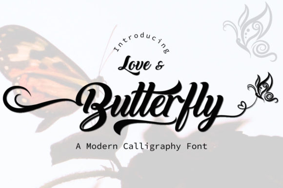 Love and Butterfly Font for Editorial Design